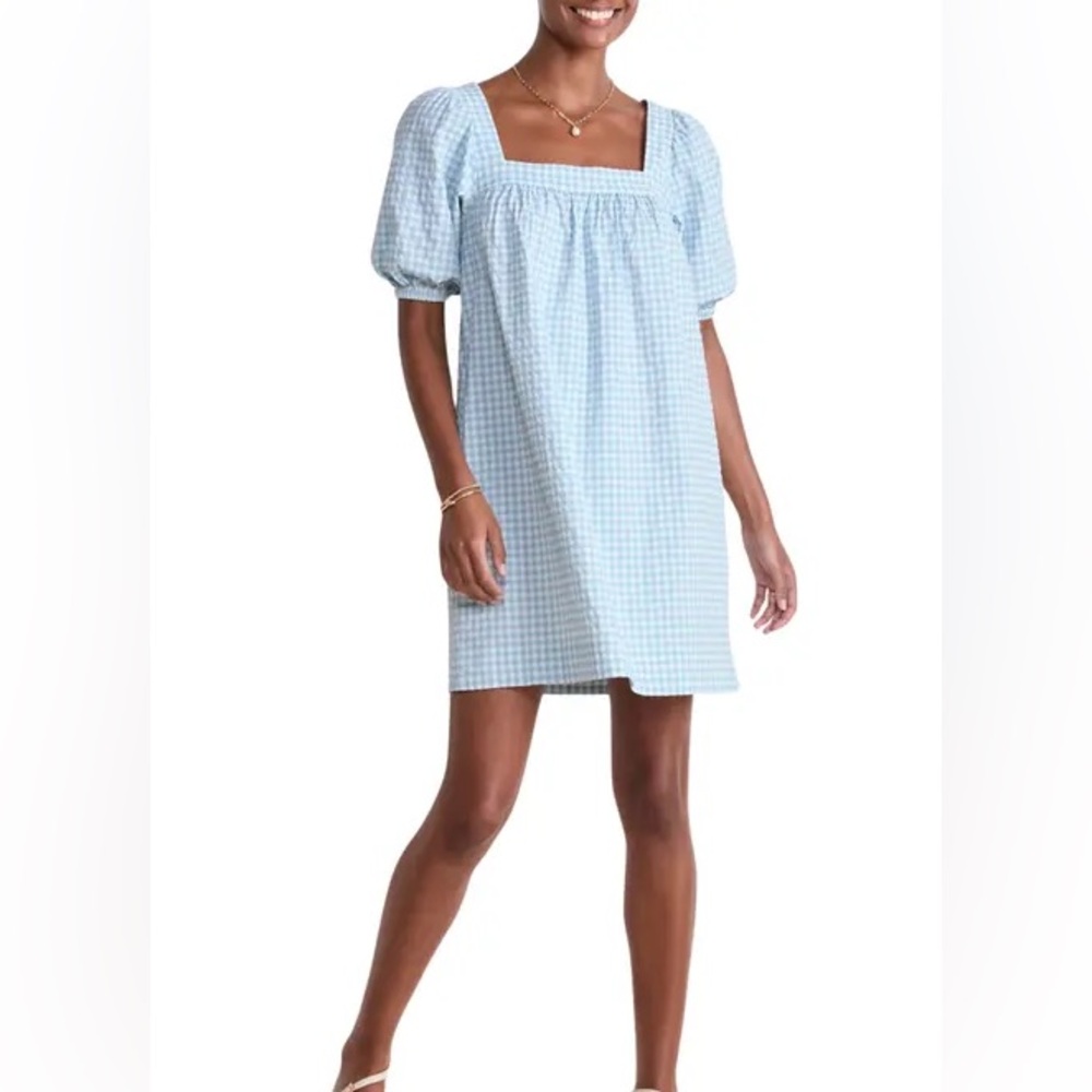 Vineyard Vines Light Blue Gingham Mini Dress